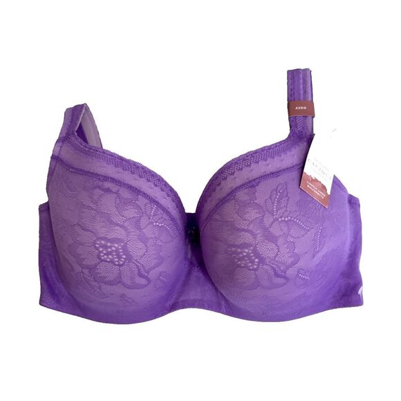 Cacique Bra Size 42 DD Modern Balconette Lightly Line Lace Underwire Lane Bryant - Picture 1 of 9